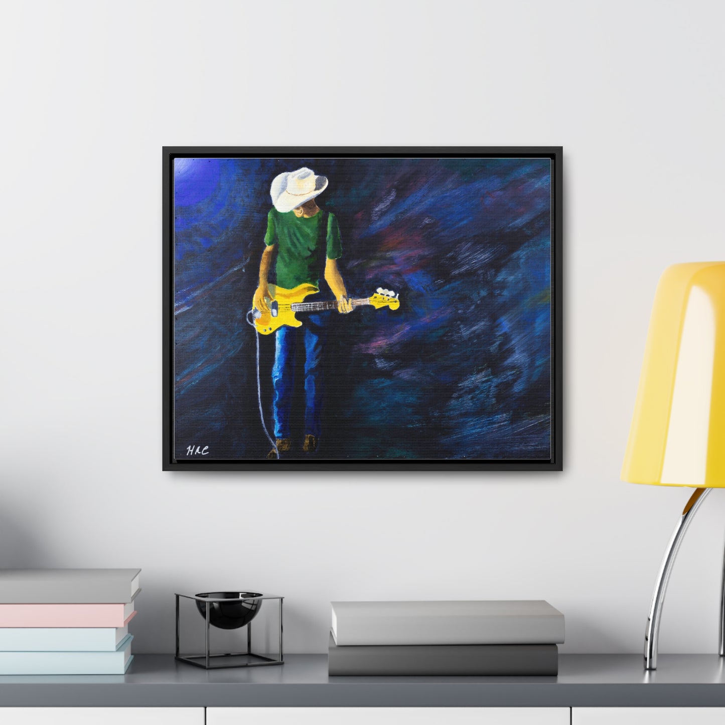 Rebel Bass Musician Wall Art Canvas - Guitarist Painting for Home Decor