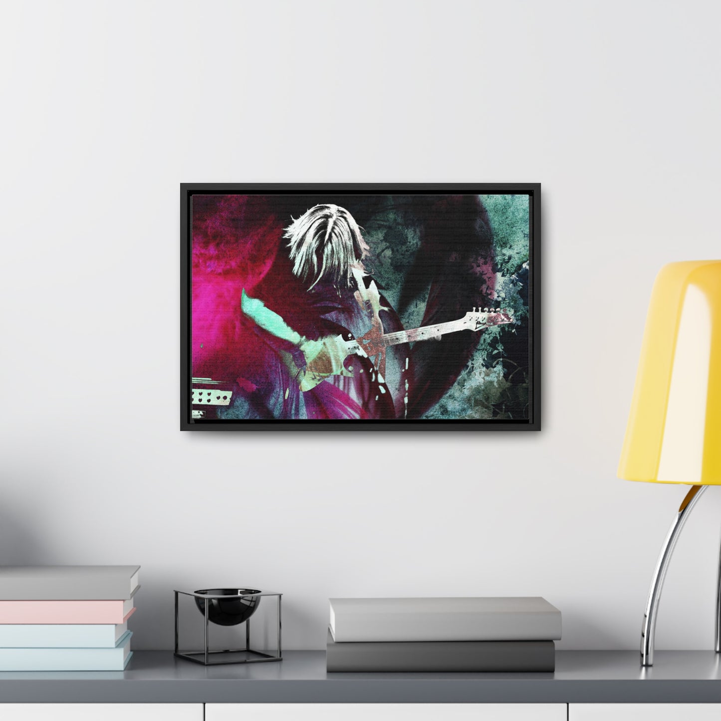 Virtuoso   Music-Inspired Horizontal Canvas Wrap - Vibrant Guitar Art