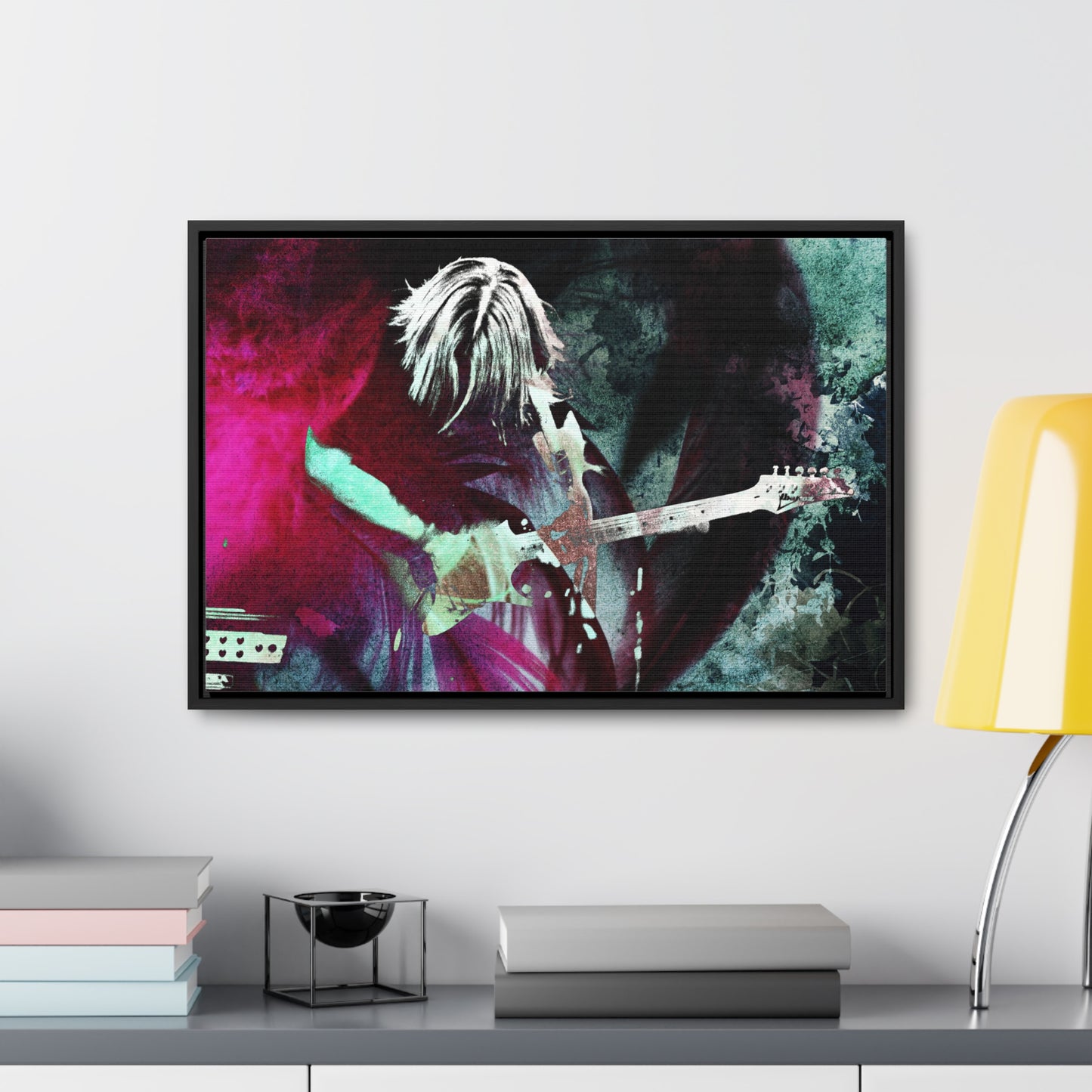 Virtuoso   Music-Inspired Horizontal Canvas Wrap - Vibrant Guitar Art