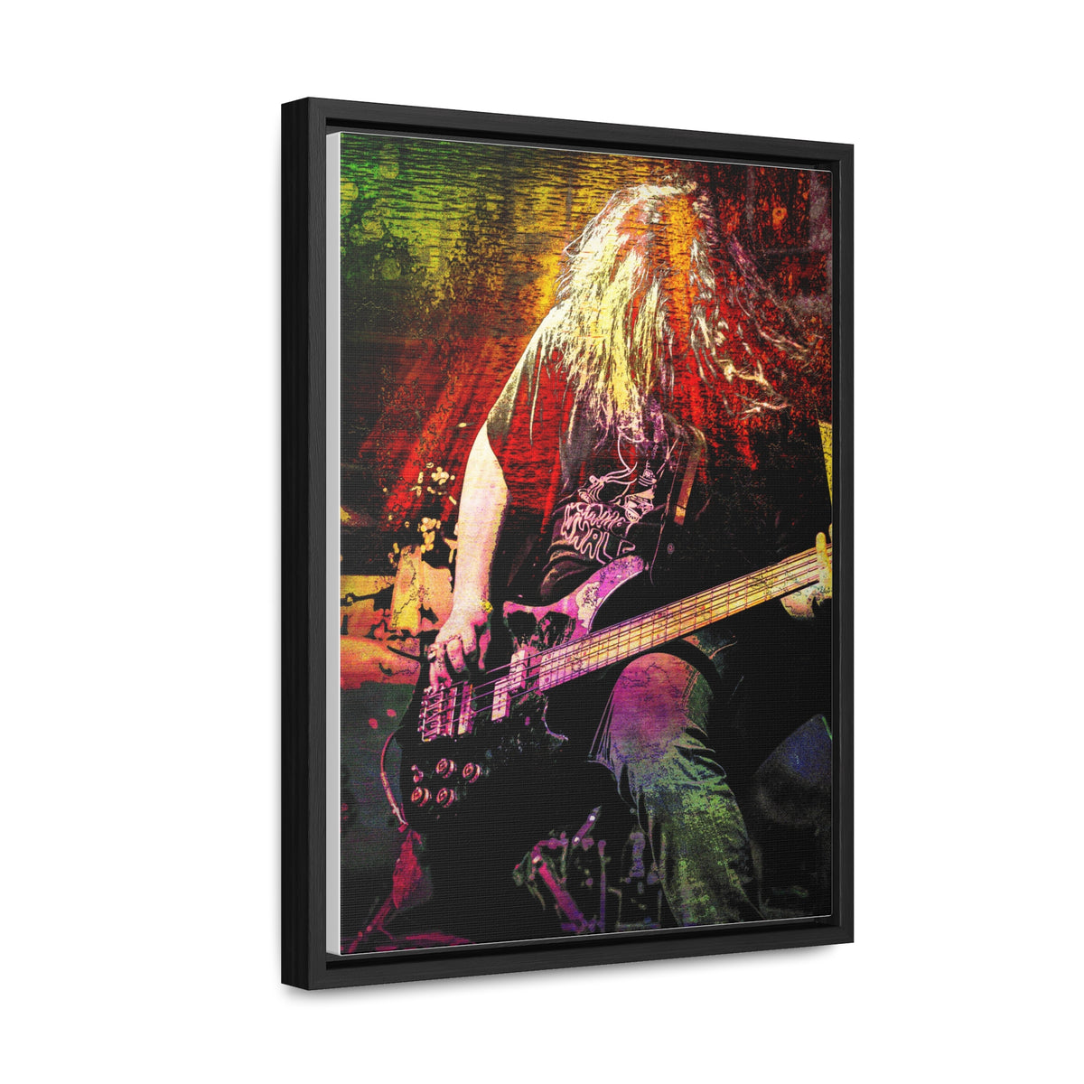 "Thunder"  Vibrant Music Canvas Art, Guitarist Wall Decor, Rock Music Gift