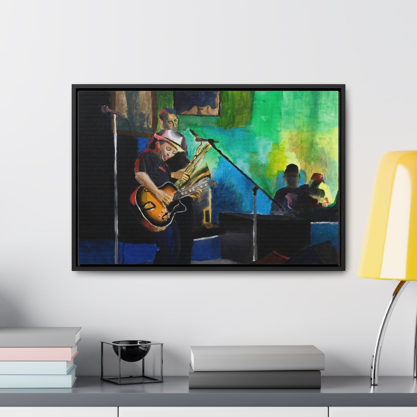 Guitar George   Vibrant Music Scene Gallery Canvas Wrap