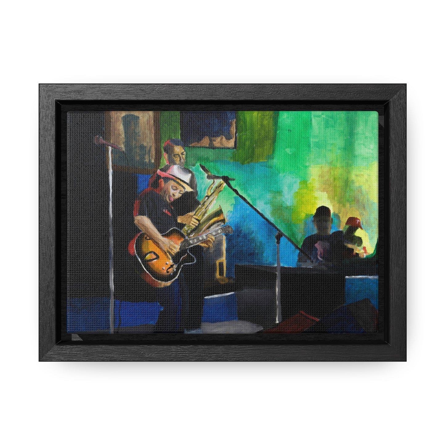 Guitar George   Vibrant Music Scene Gallery Canvas Wrap