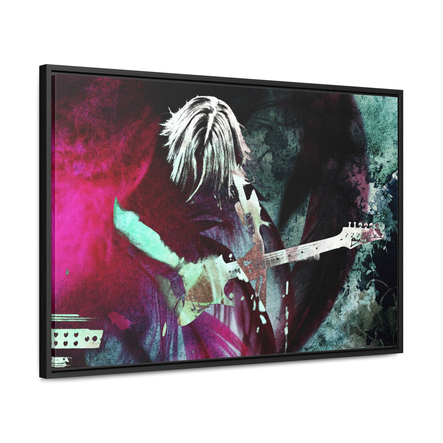 Virtuoso   Music-Inspired Horizontal Canvas Wrap - Vibrant Guitar Art