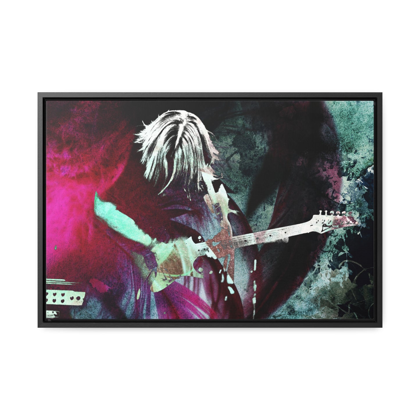 Virtuoso   Music-Inspired Horizontal Canvas Wrap - Vibrant Guitar Art