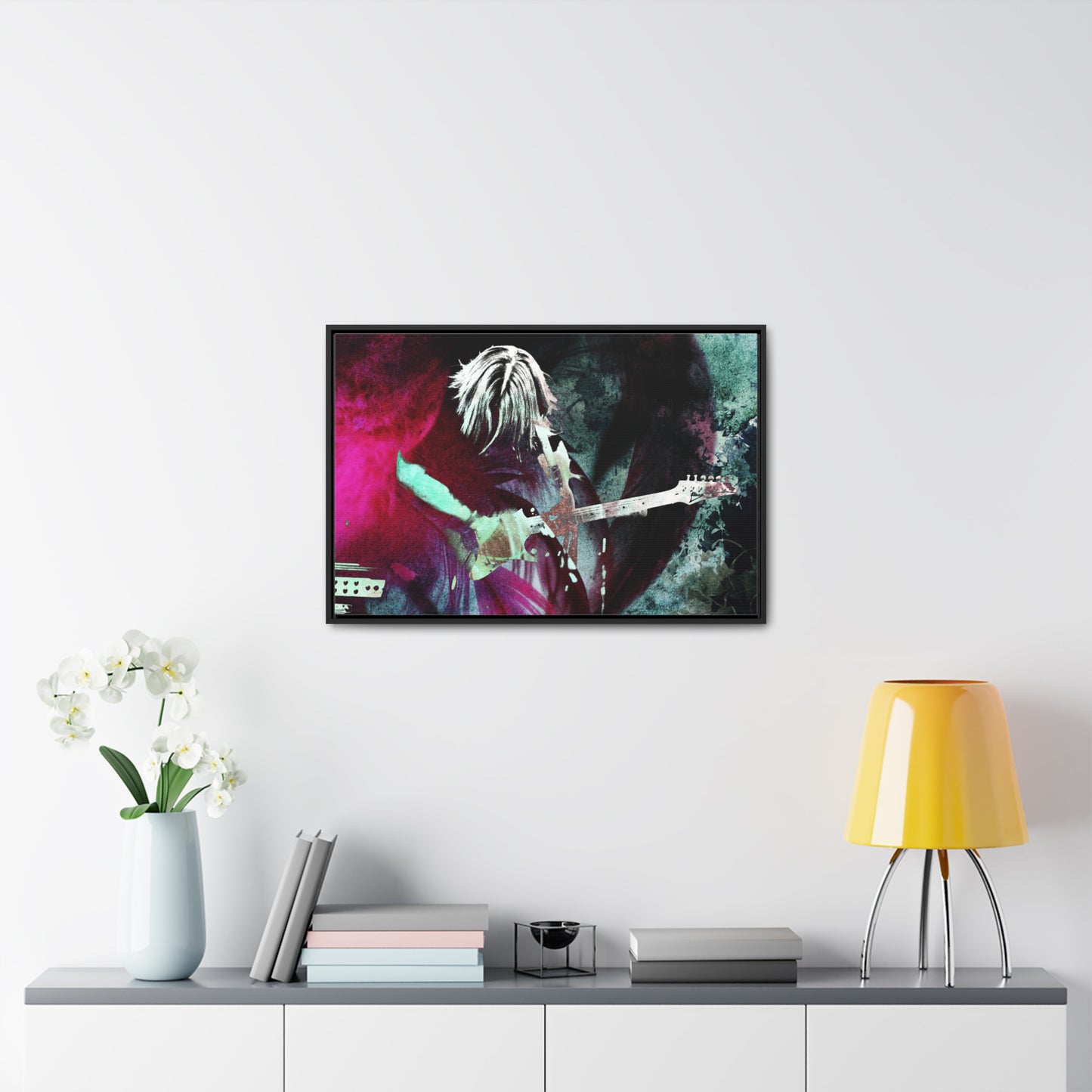 Virtuoso   Music-Inspired Horizontal Canvas Wrap - Vibrant Guitar Art