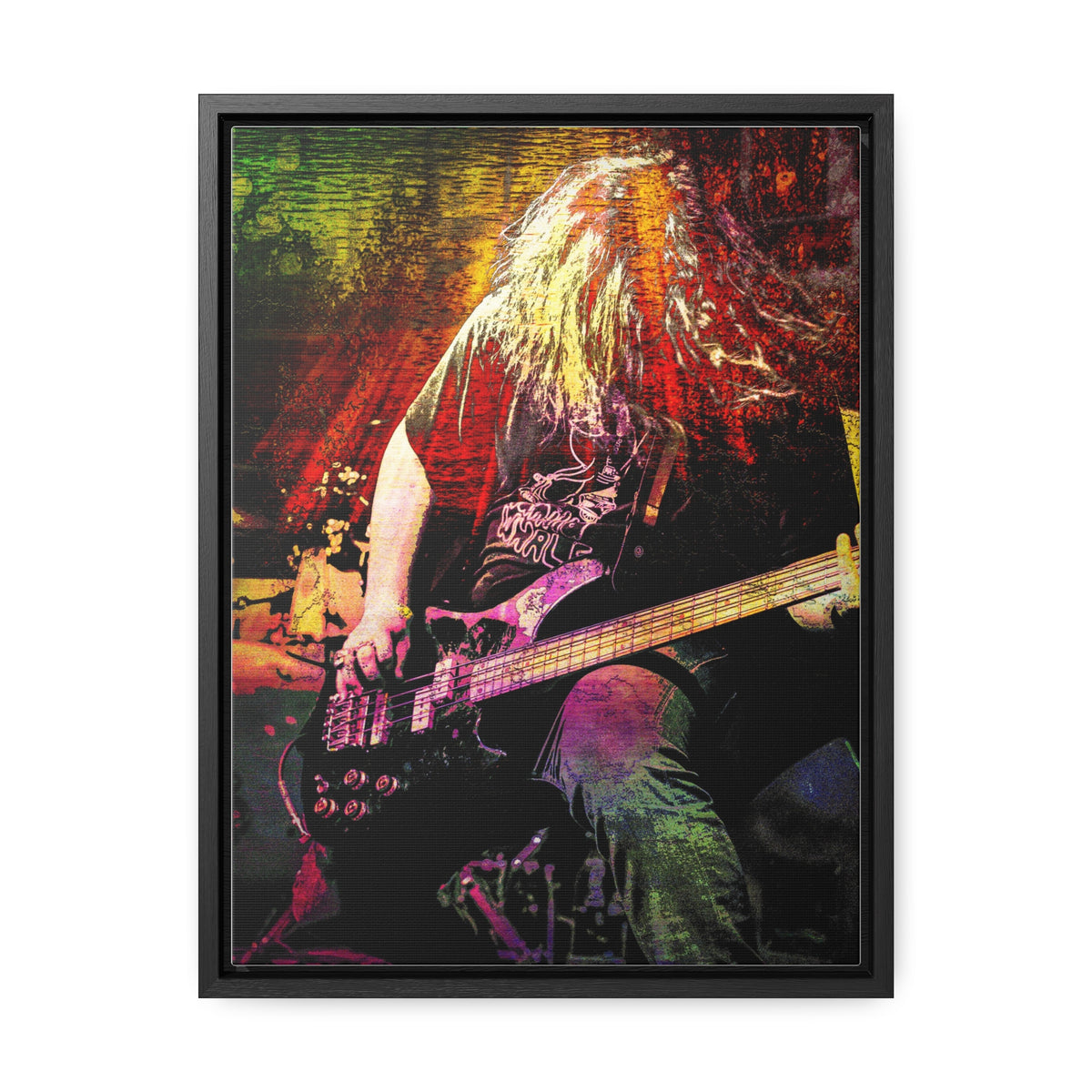 "Thunder"  Vibrant Music Canvas Art, Guitarist Wall Decor, Rock Music Gift