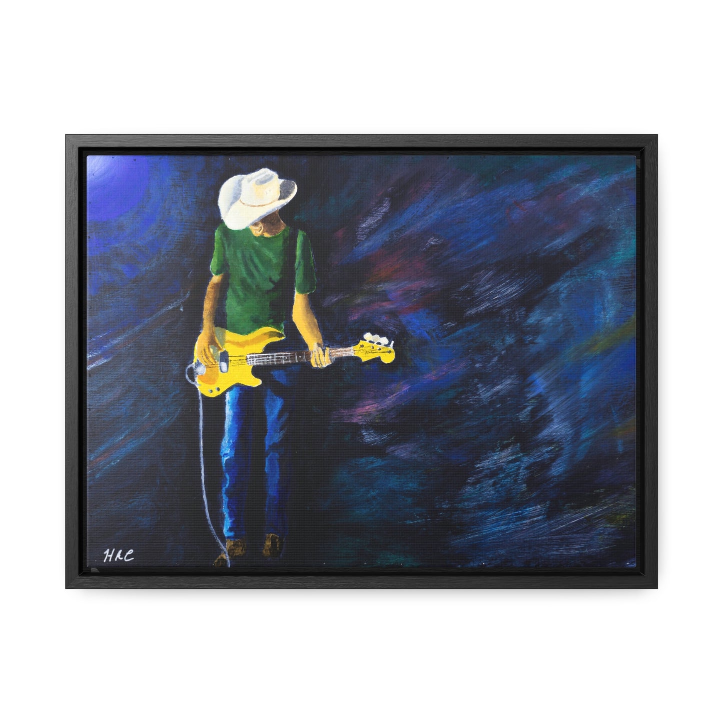 Rebel Bass    Musician Wall Art Canvas - Guitarist Painting for Home Decor