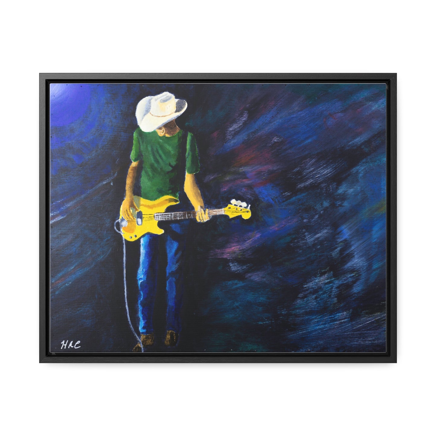 Rebel Bass    Musician Wall Art Canvas - Guitarist Painting for Home Decor