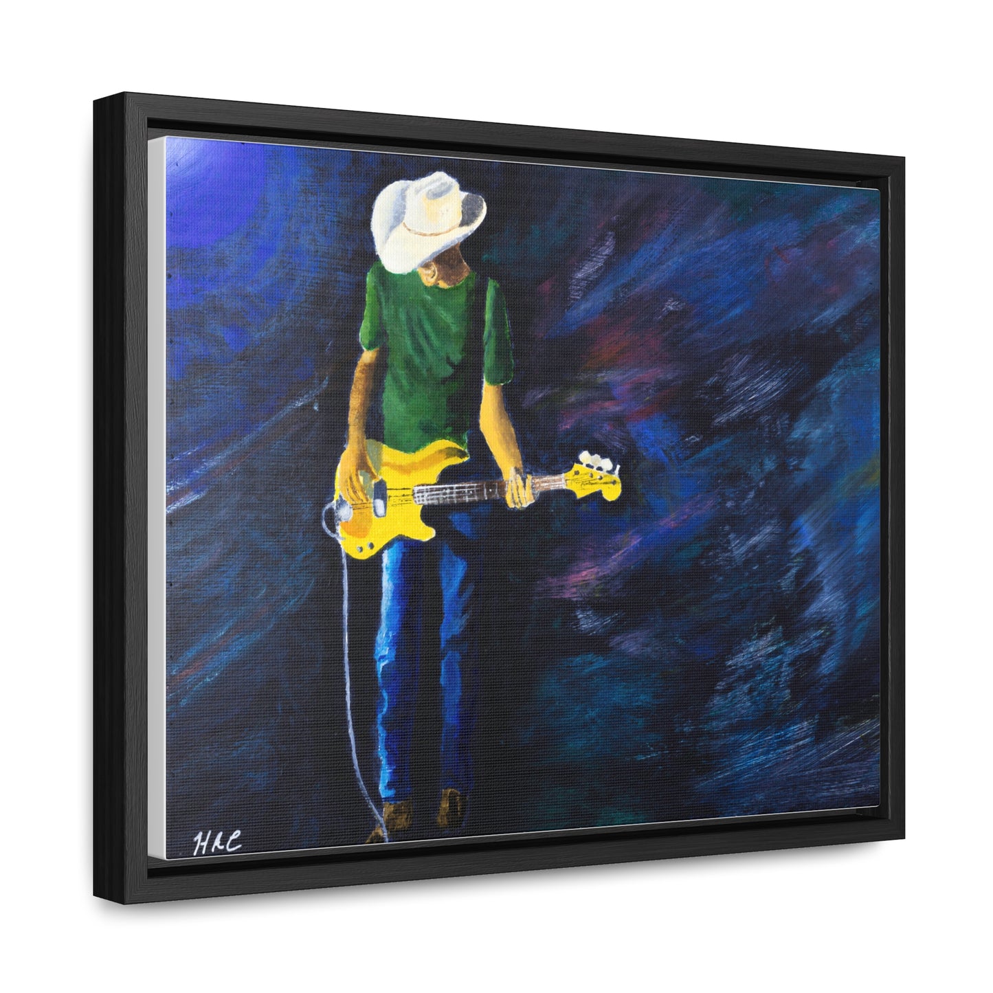 Rebel Bass    Musician Wall Art Canvas - Guitarist Painting for Home Decor