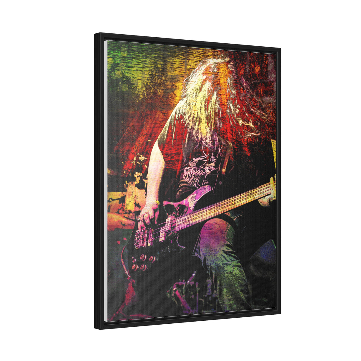 "Thunder"  Vibrant Music Canvas Art, Guitarist Wall Decor, Rock Music Gift