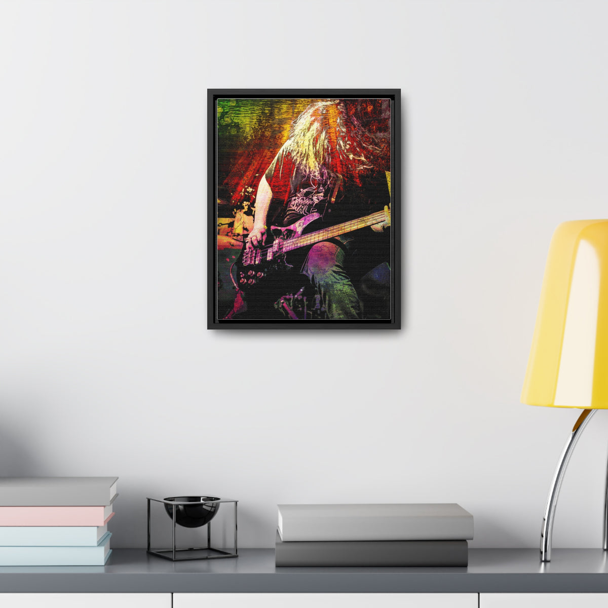 "Thunder"  Vibrant Music Canvas Art, Guitarist Wall Decor, Rock Music Gift