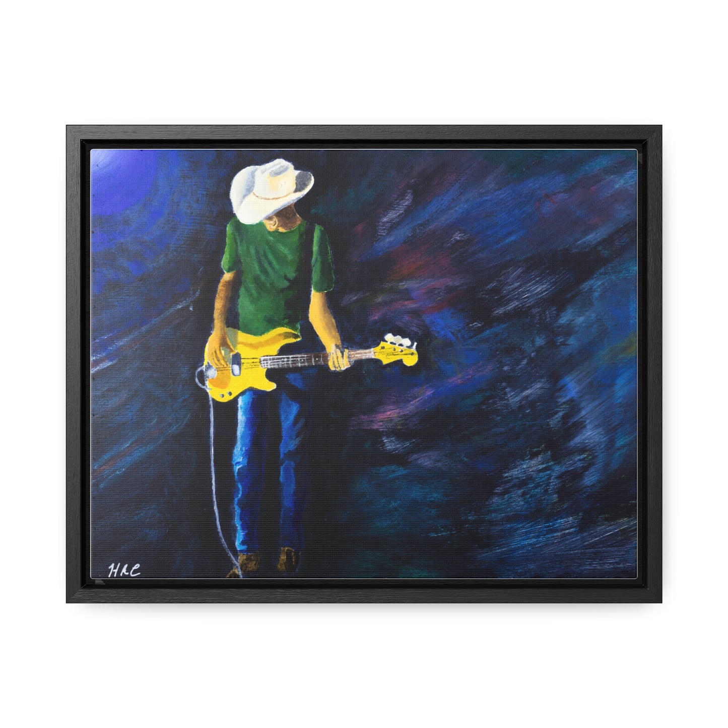 Rebel Bass    Musician Wall Art Canvas - Guitarist Painting for Home Decor