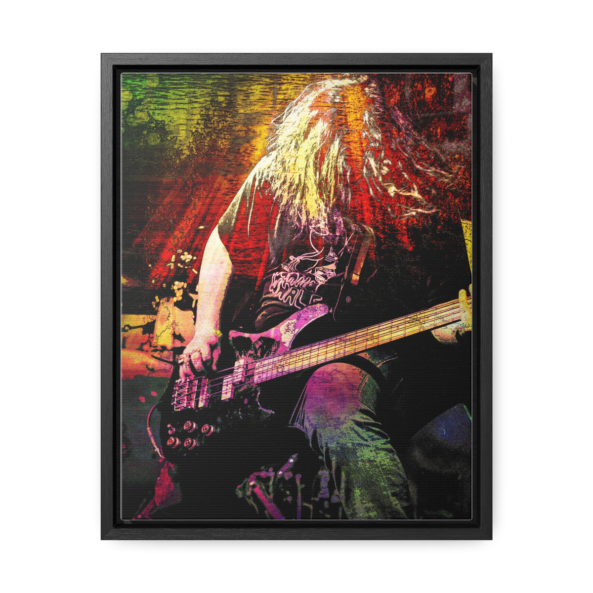 "Thunder"  Vibrant Music Canvas Art, Guitarist Wall Decor, Rock Music Gift