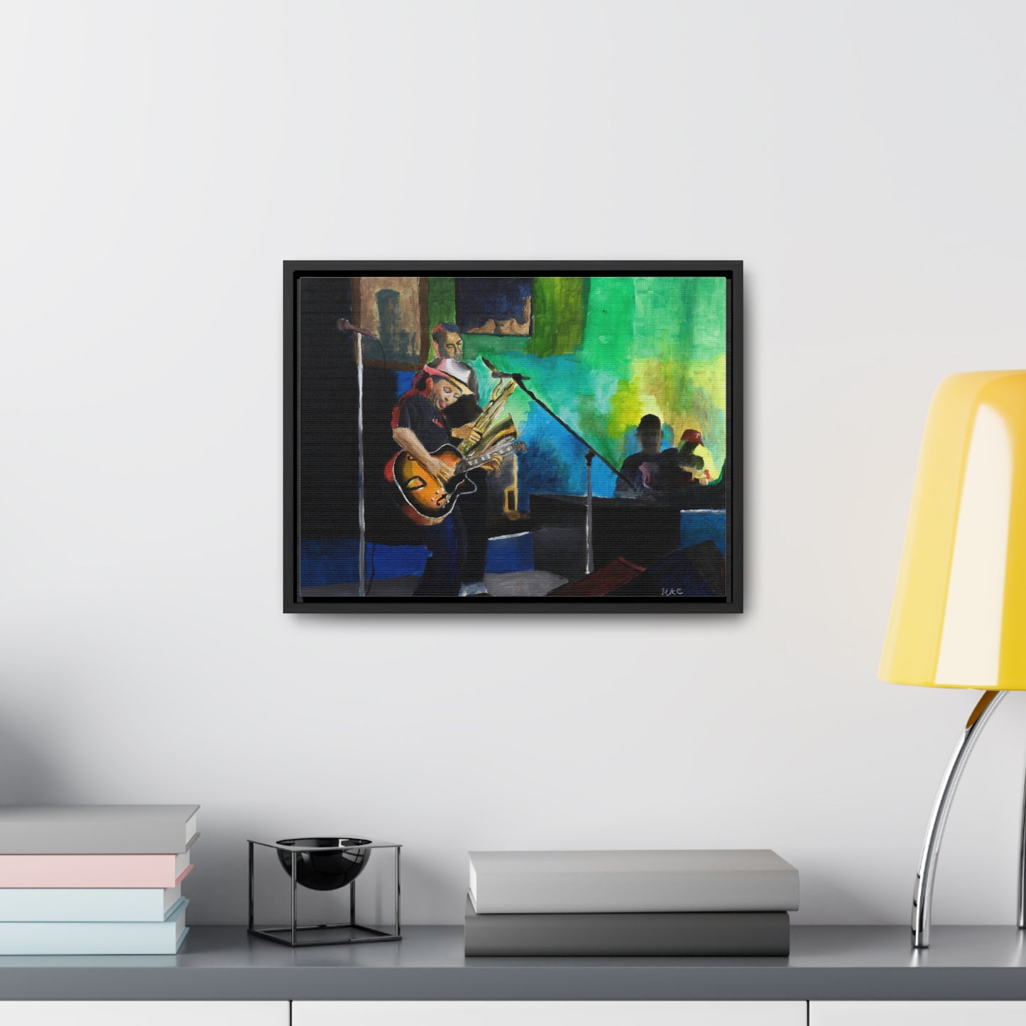 Guitar George   Vibrant Music Scene Gallery Canvas Wrap