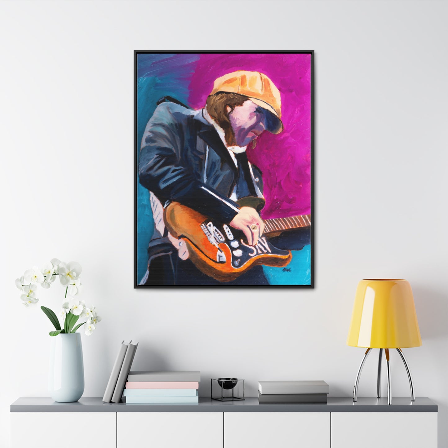 Stevie Ray Vaughan Portrait Art, Gallery Canvas Wraps, Vertical Frame, Music