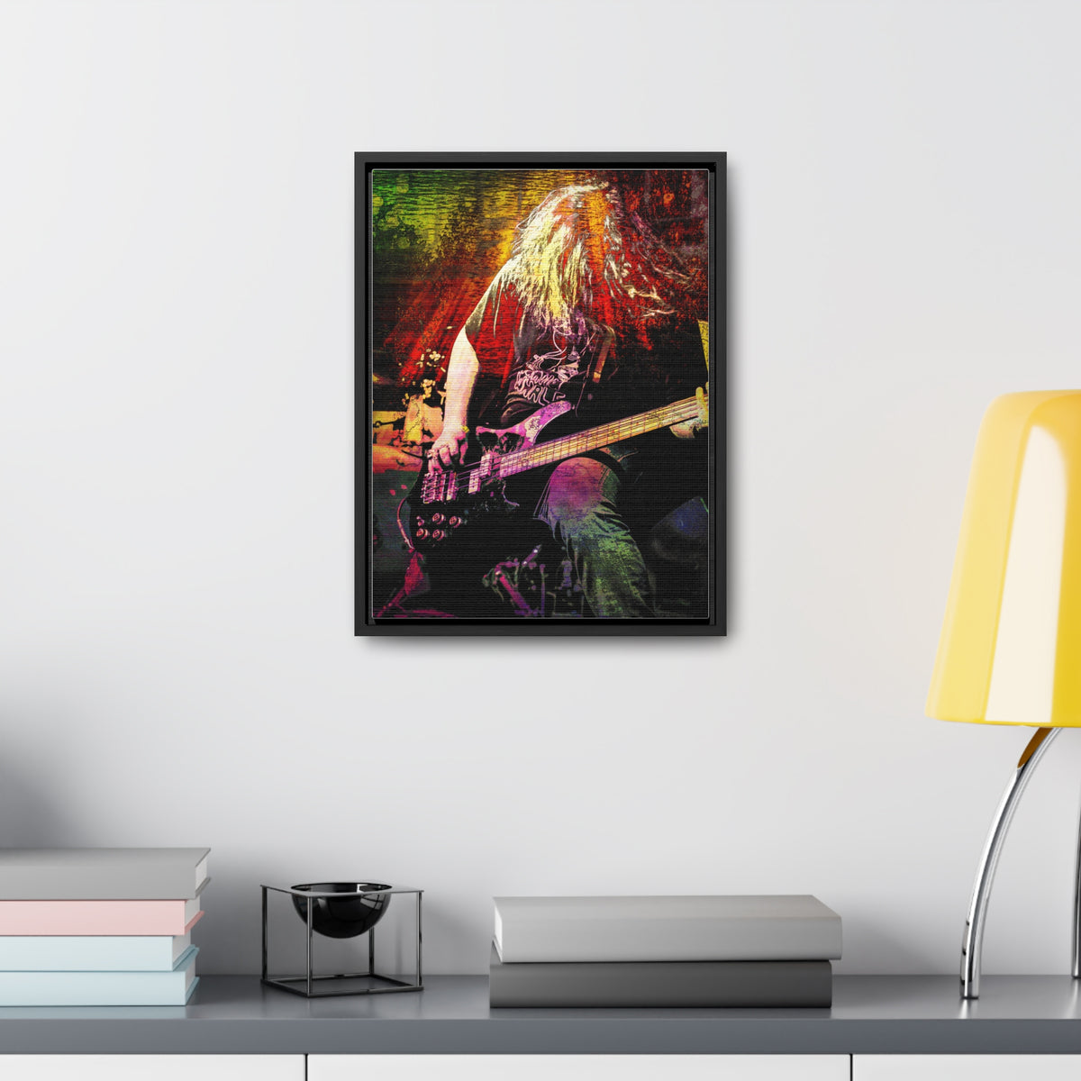 "Thunder"  Vibrant Music Canvas Art, Guitarist Wall Decor, Rock Music Gift
