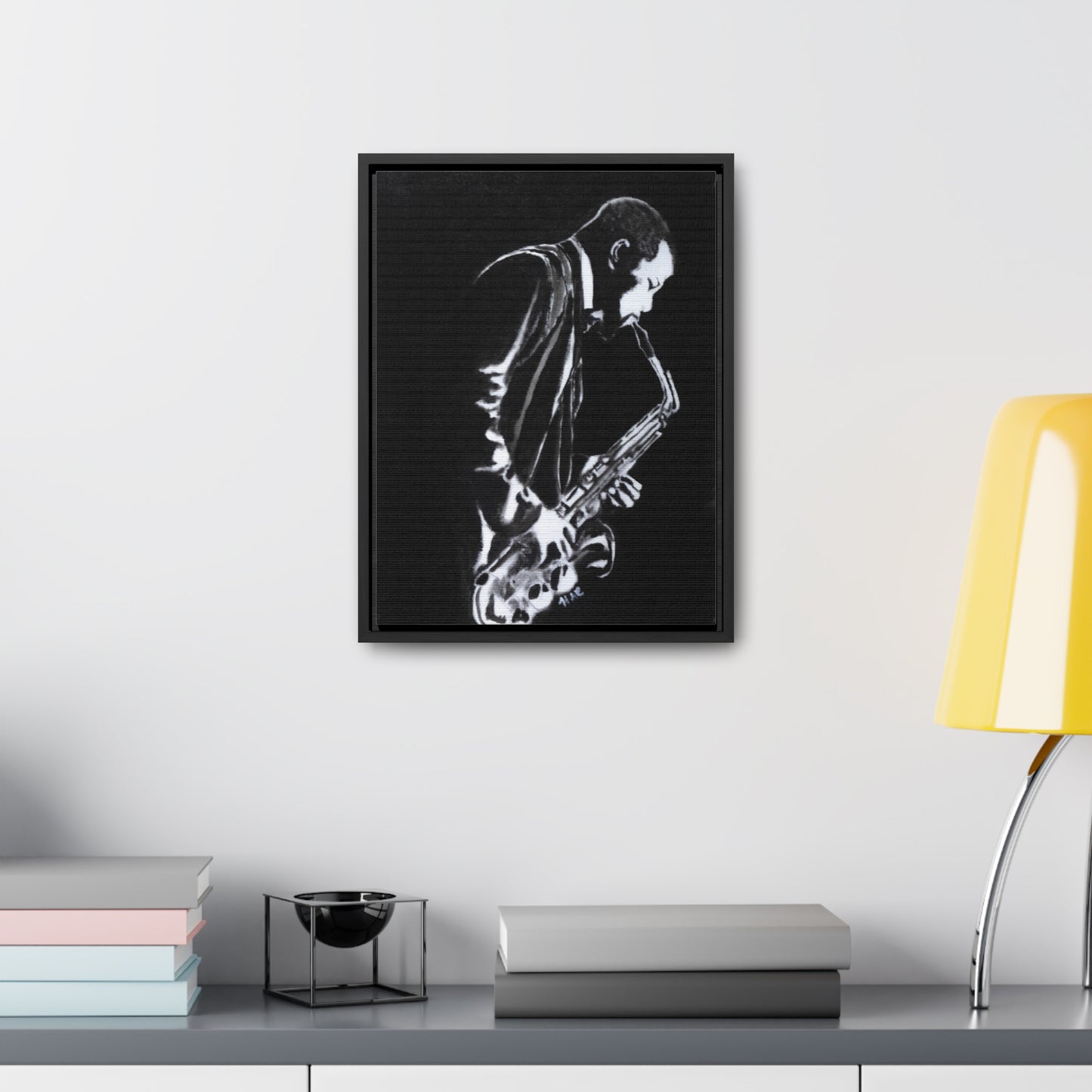 "Saxophonist"  Musician Vibes Wall Art, Jazz Lover Gift, Saxophone Player Decor, Musical Canvas