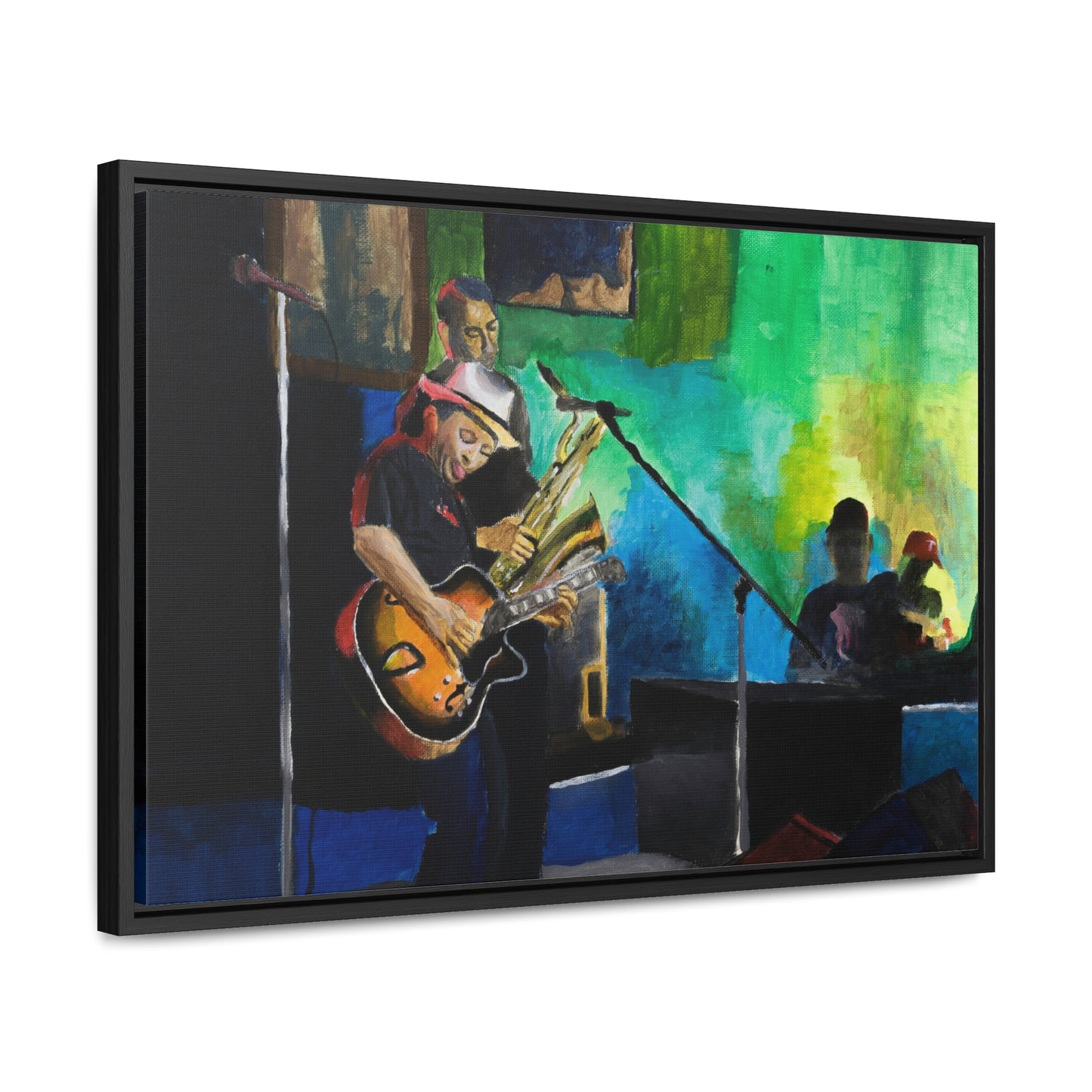 Guitar George   Vibrant Music Scene Gallery Canvas Wrap