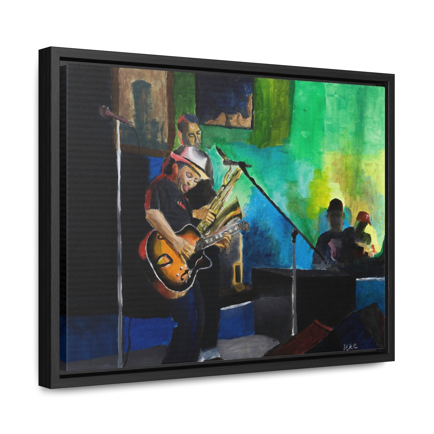 Guitar George   Vibrant Music Scene Gallery Canvas Wrap