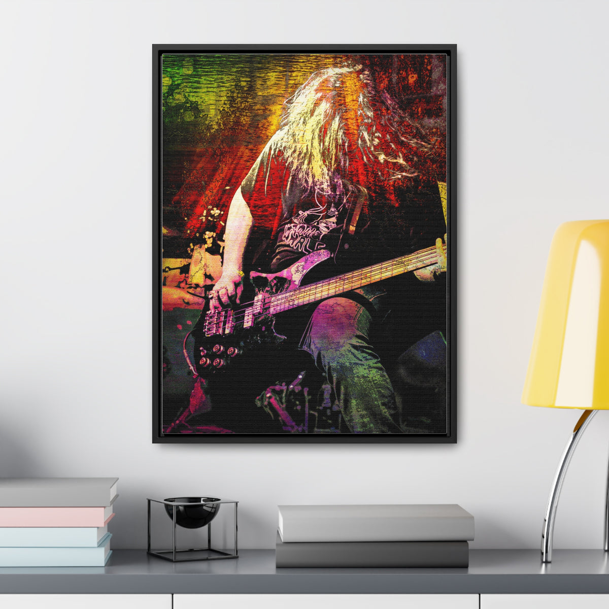 "Thunder"  Vibrant Music Canvas Art, Guitarist Wall Decor, Rock Music Gift