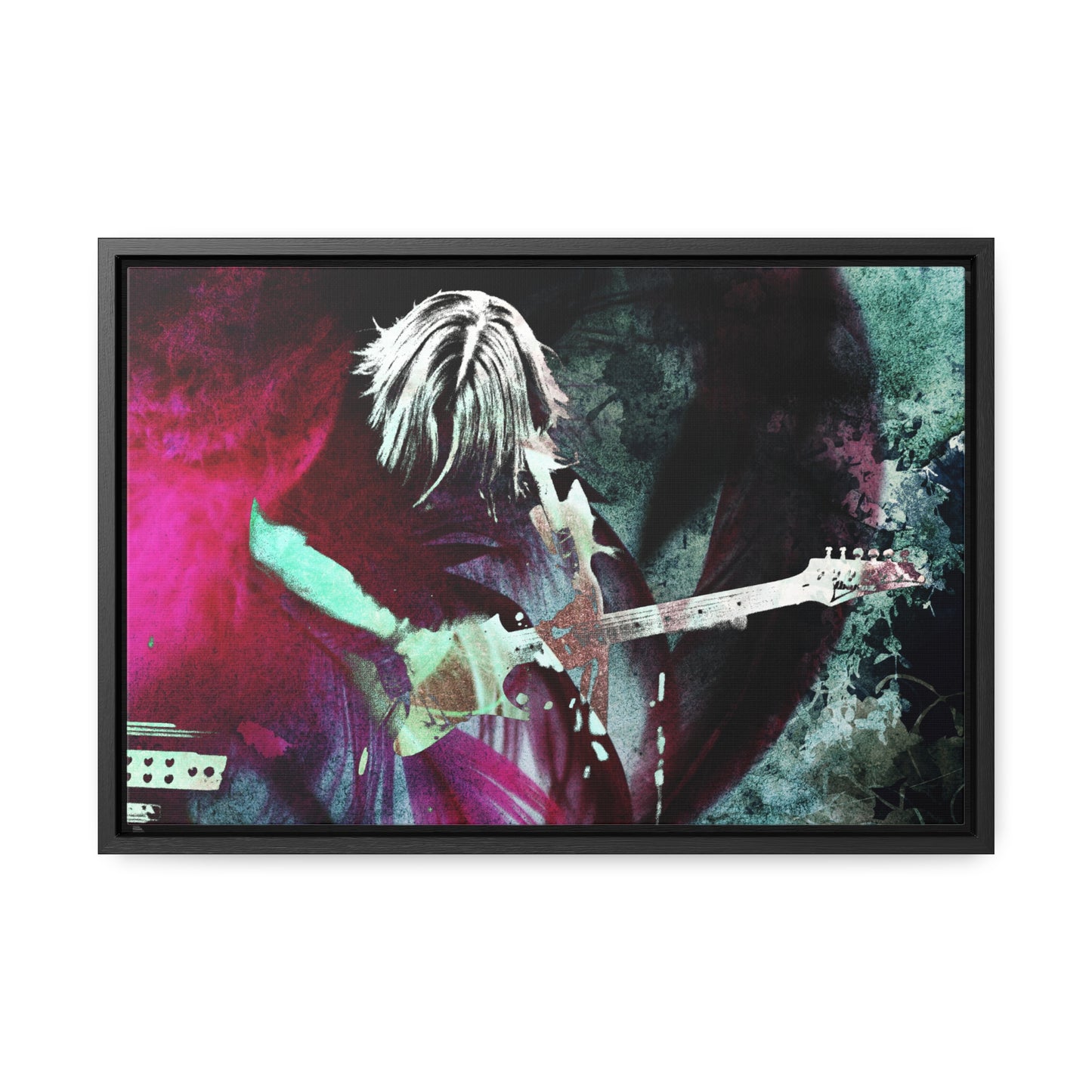 Virtuoso   Music-Inspired Horizontal Canvas Wrap - Vibrant Guitar Art