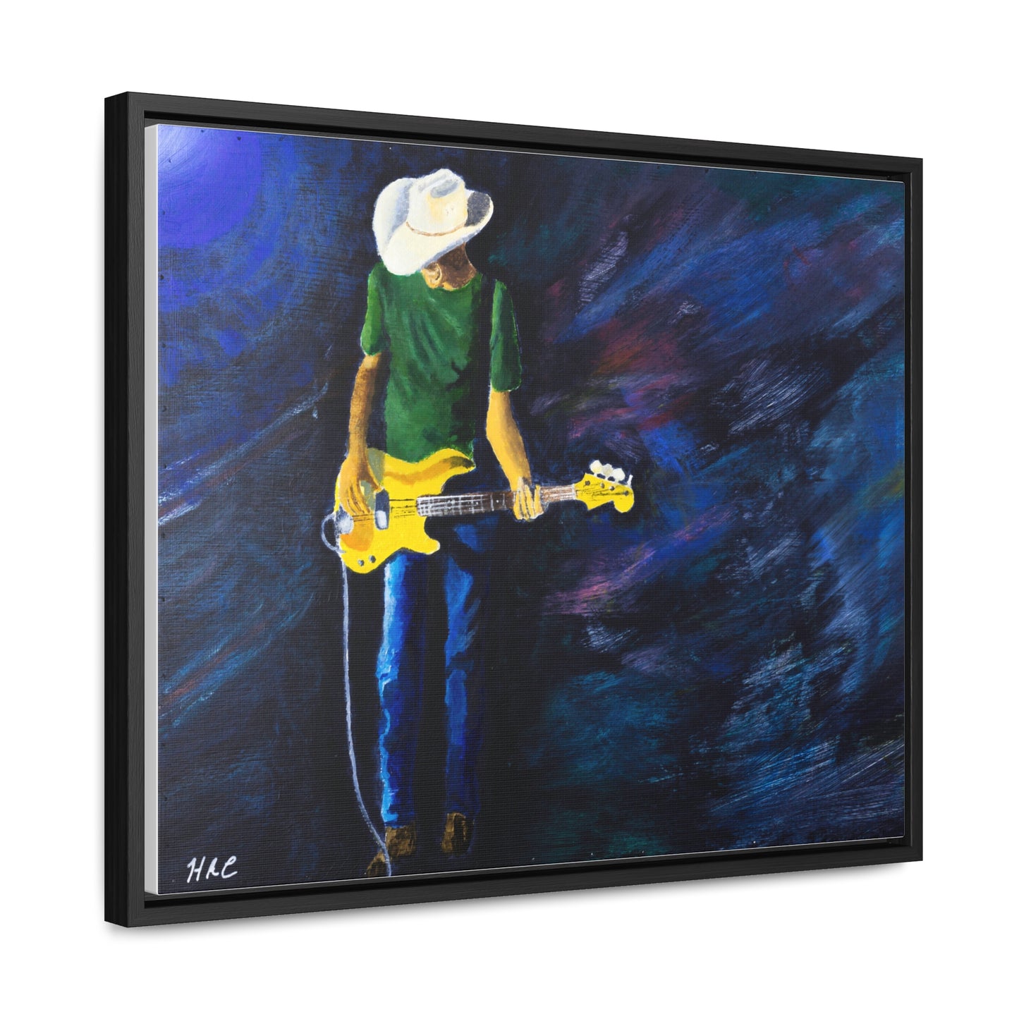 Rebel Bass    Musician Wall Art Canvas - Guitarist Painting for Home Decor