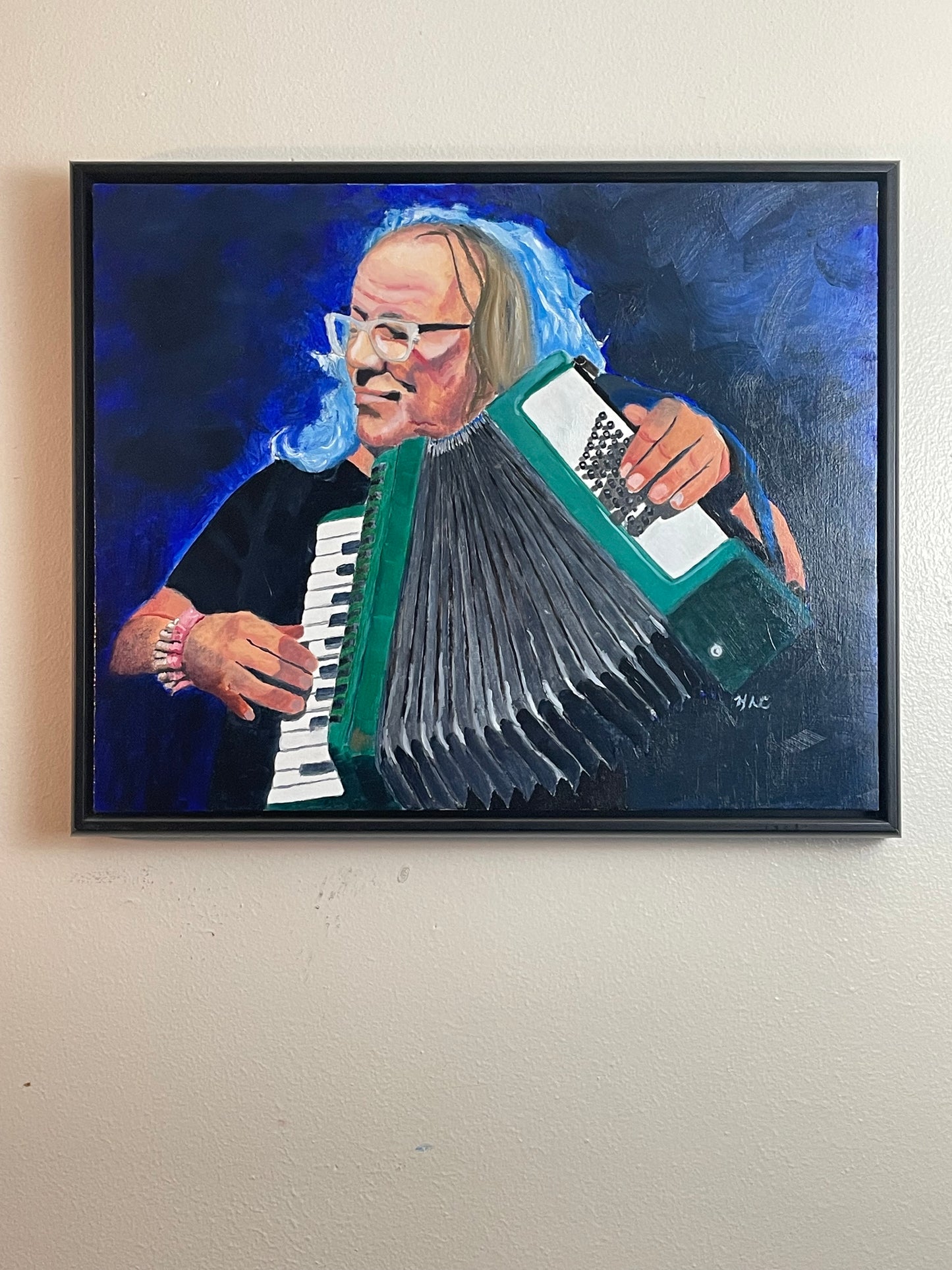 Squeezebox  Original Painting oil on cradled wood panel  20 inches by 16 inches